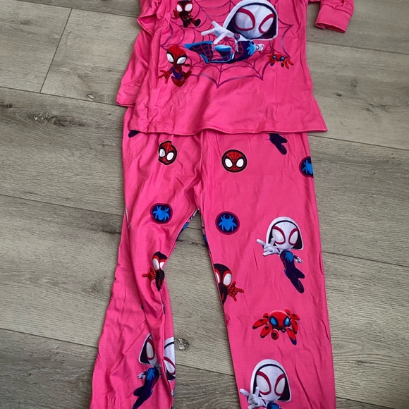 Vibrant Pink Spider Hero Kids Pajama Set - Picture 1 of 7